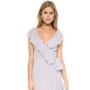 Joanna August Lolo Long Ruffle Wrap Dress Morning Dew